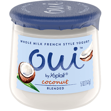 Oui by Yoplait Coconut Blended French Style Yogurt, 5 oz., front of product.