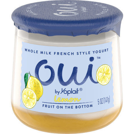 Oui by Yoplait Lemon French Style Yogurt, 5 oz., front of product.