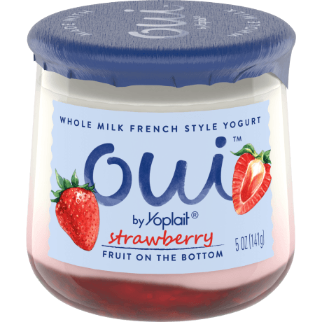 Oui by Yoplait Strawberry French Style Yogurt, 5 oz., front of product.