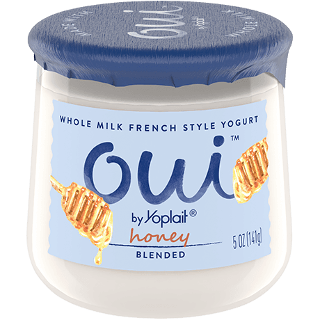 Oui by Yoplait Honey Blended French Style Yogurt, 5 oz., front of product.